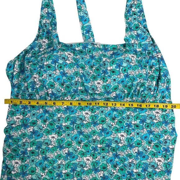 Lands' End Womens Floral Halter Neck Tankini Top Swimwear Multicolor Size 26W - Picture 7 of 16